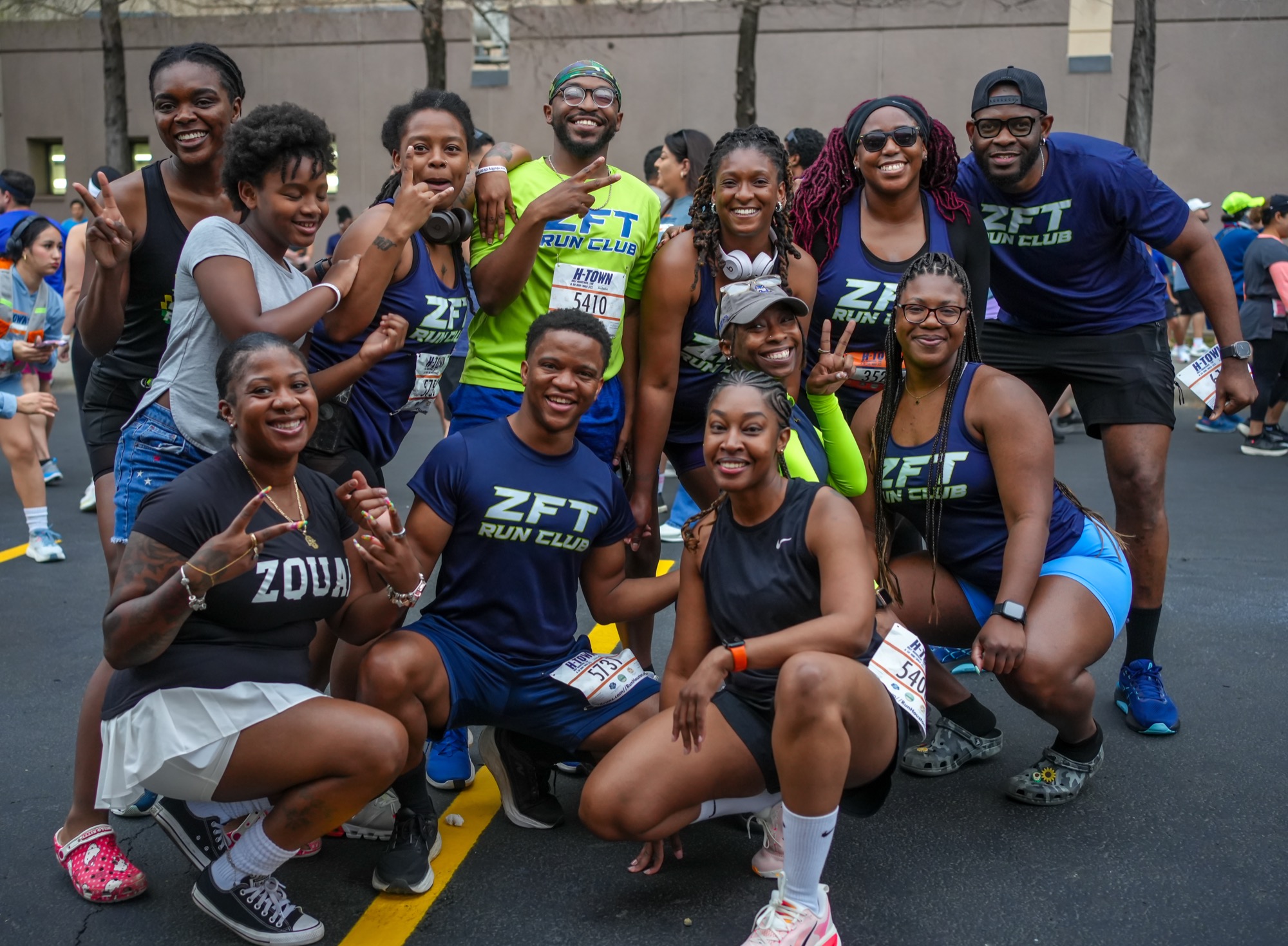 ZFT Run Club Houston — race day team group photo
